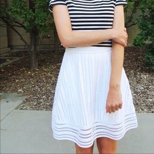 J. Crew white striped eyelet aline skirt size 10